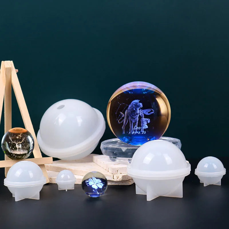 Sphere Silicone Resin Mold 20–100 mm (0.8–3.94 in) Round Clear Ball for UV & Epoxy Resin Crafts