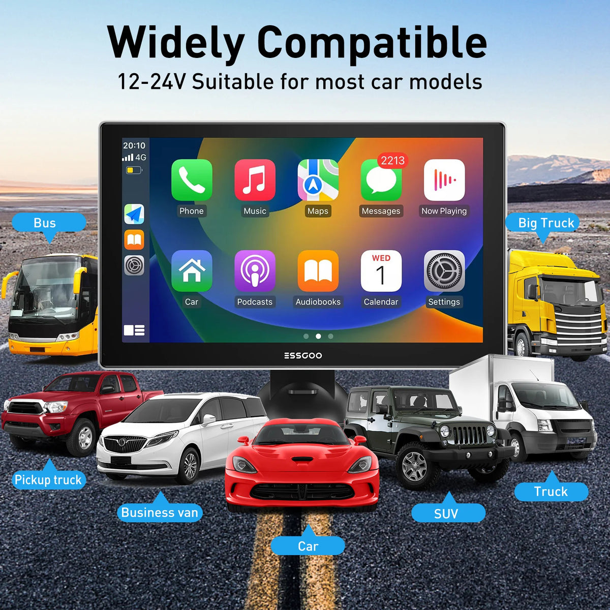 9-Inch (22.9 cm) CarPlay Player Wireless Android Auto Bluetooth Touchscreen MP5 Car Radio Voice Control