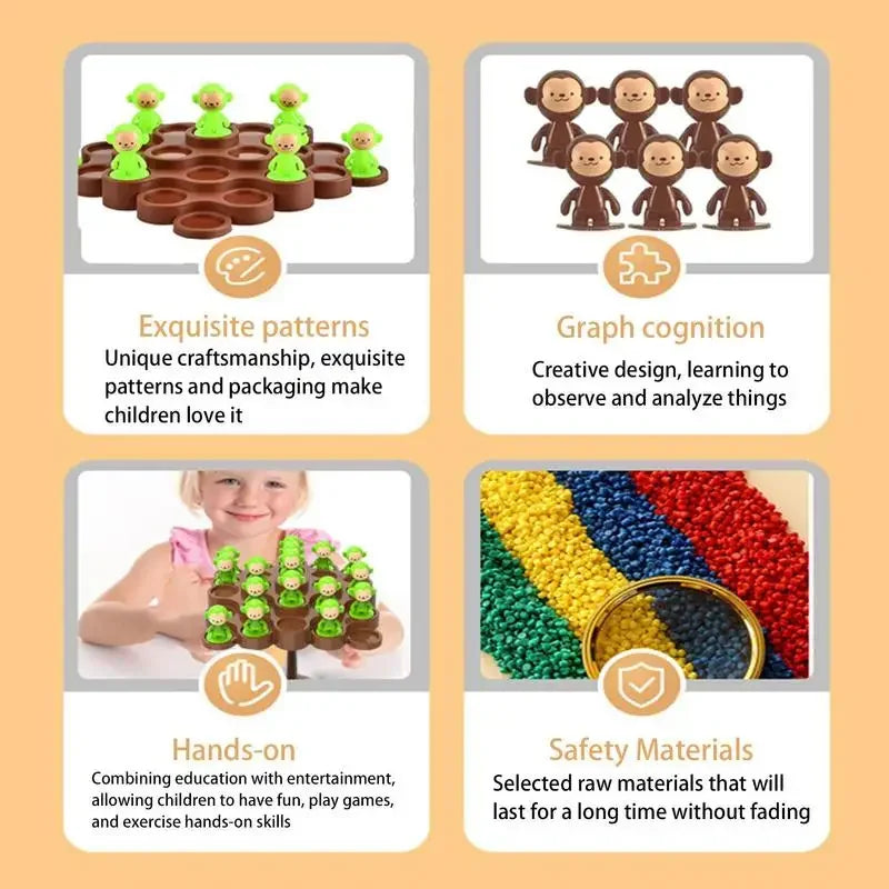 Montessori Monkey Balance Scale Toy - Balancing Tree Counting Game for Kids
