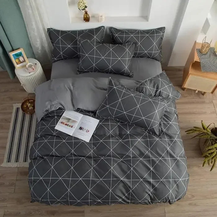 Aloe Vera Cotton 4-Piece Bedding Set – 1.5m (5 ft) Quilted Sheet & Quilt Cover, 500 TC
