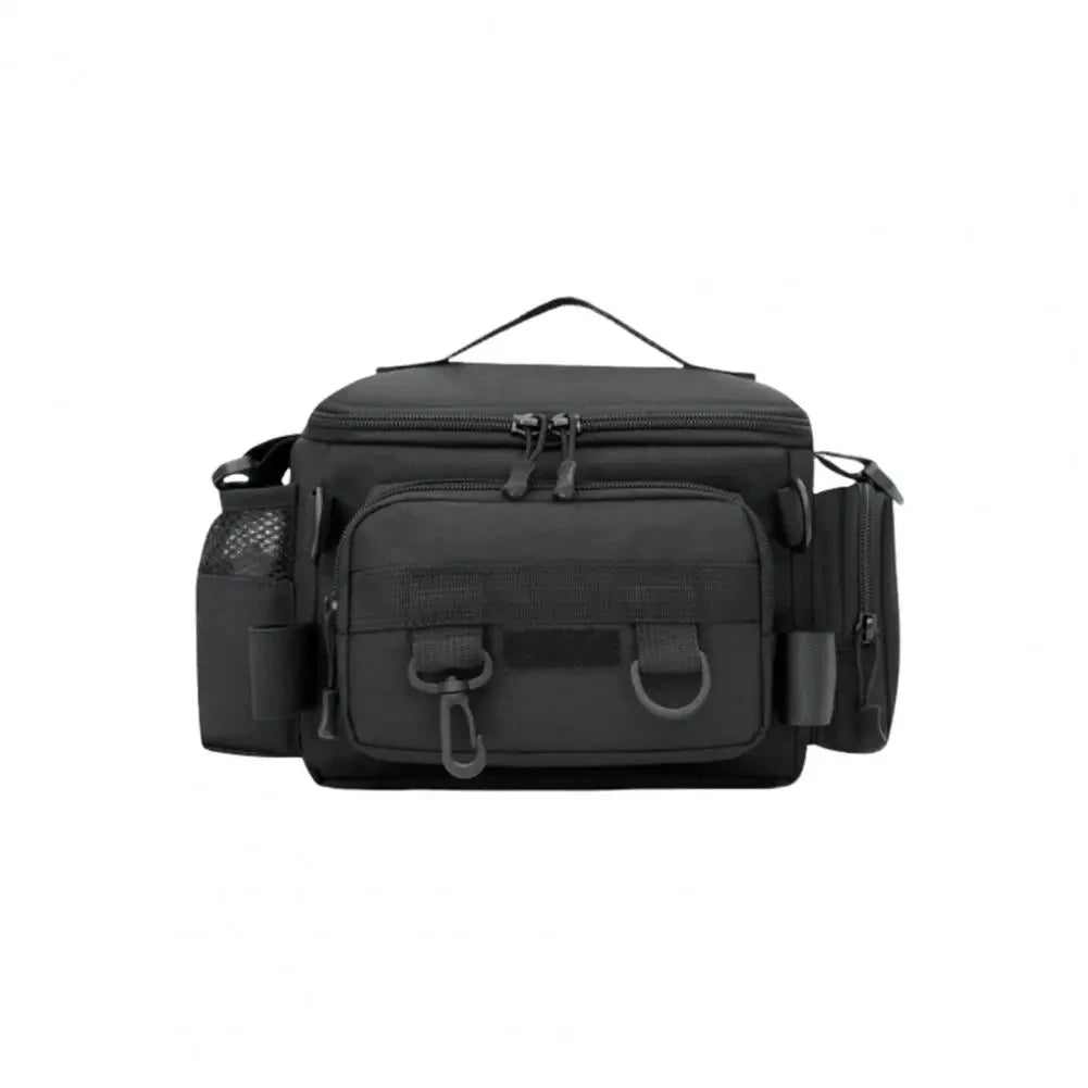 Waterproof Oxford Fishing Tackle Bag - Shoulder Crossbody Rod Holder with Multi-Pocket Storage