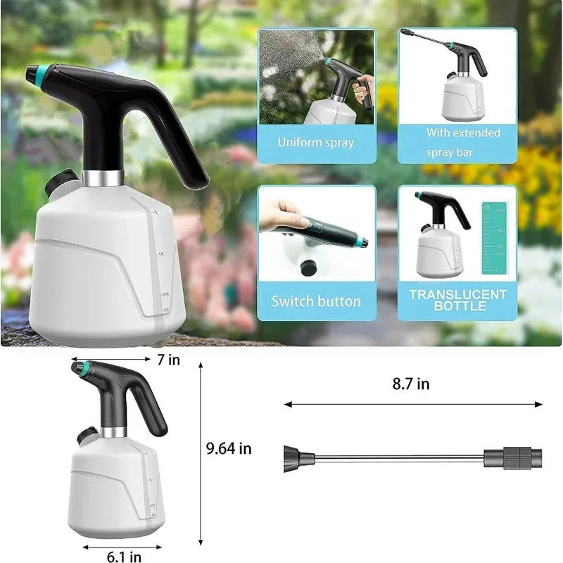 2L Electric Plant Sprayer – Portable USB Rechargeable Automatic Fogger & Sanitizing Watering Sprayer for Indoor/Outdoor Plants