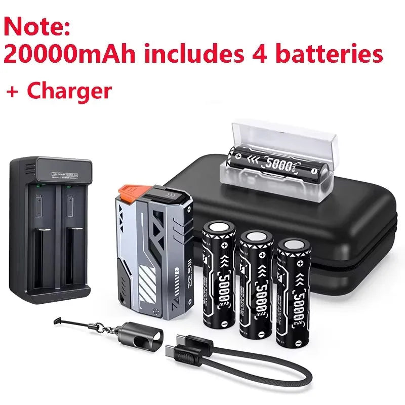 Detachable Power Bank 10,000–50,000mAh | 22.5W Fast Charge Replaceable Battery Pack with Built-In Cable