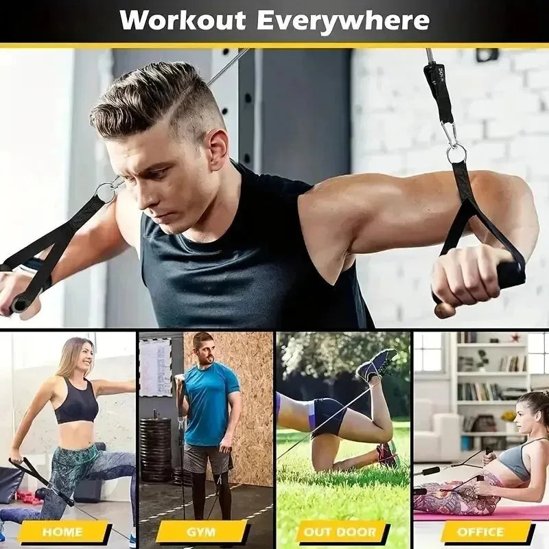 11-Piece TPE Resistance Band Set – Home Workout Kit with Door Anchor, Handles, Ankle Straps & Carry Bag