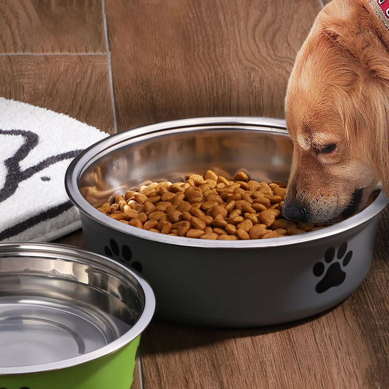 Non-Slip Stainless Steel Pet Bowl for Small Dogs & Cats - Food-Grade Water & Feeding Bowl (Multiple Sizes)