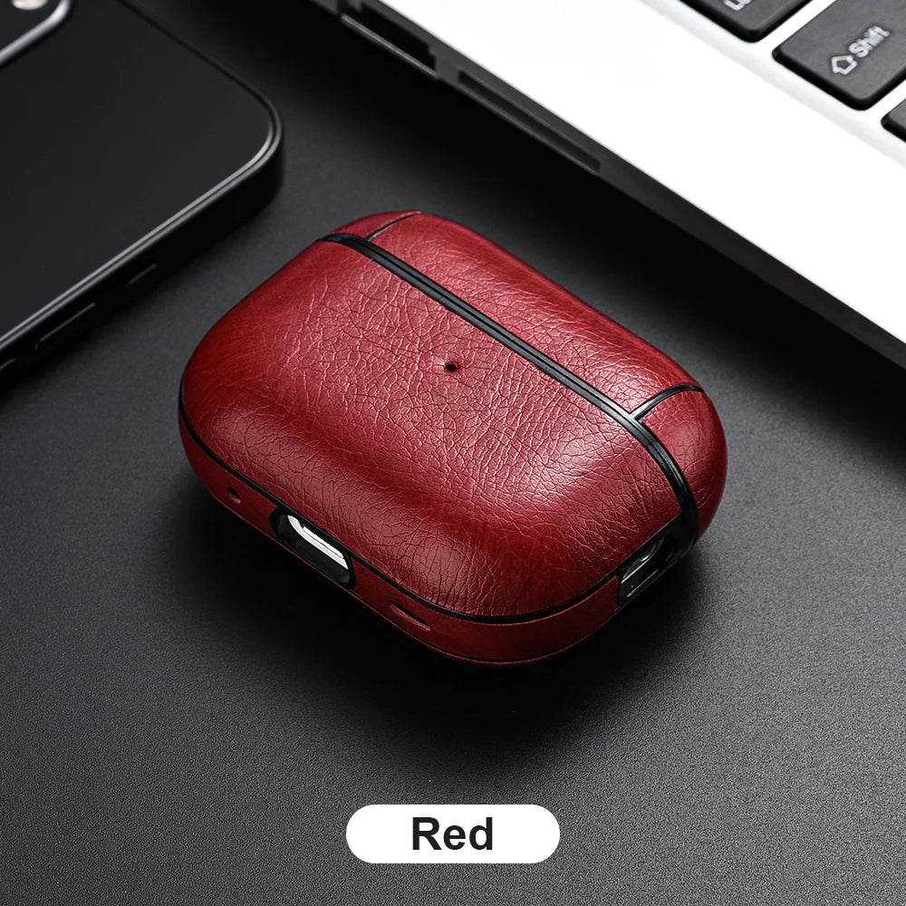 Leather AirPods Case Protective Cover Compatible with AirPods Pro, Pro 2, Pro 3, AirPods 3 & AirPods 4 (USB-C Compatible)