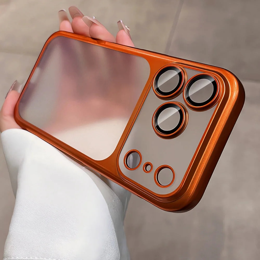 Matte Transparent Slim Shockproof Phone Case with Glass Camera Protection - Magnetic MagSafe Clear Hard PC Bumper