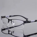 Unisex Half-Frame Reading Glasses - Metal Rectangle Readers for Presbyopia, +1.0 to +3.5 Diopters