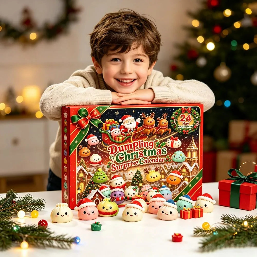 Christmas Dumpling Squishies Advent Calendar - 24-Day Blind Box Countdown Stress Relief Gifts