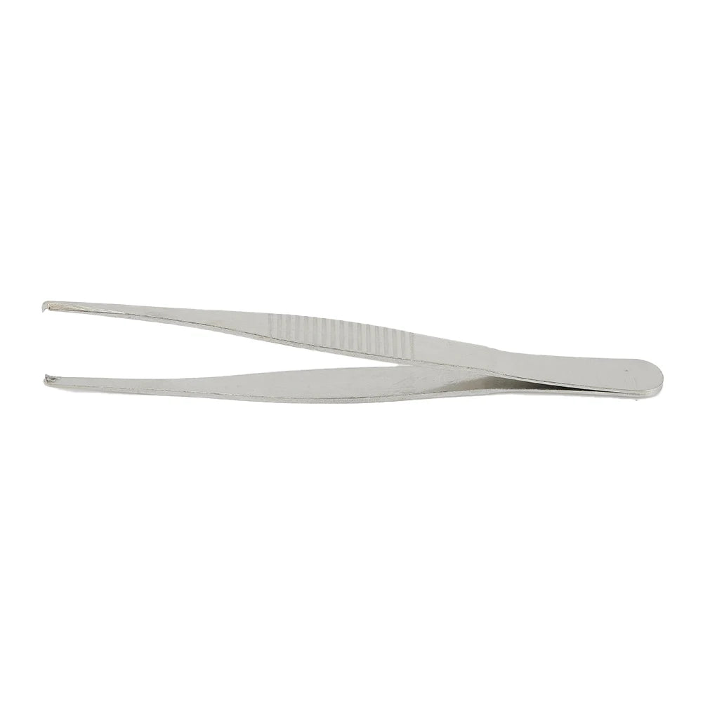 Toothed Tweezers 5 in (125 mm) Stainless Steel Precision Needle Holder for Suturing - 1 Pc