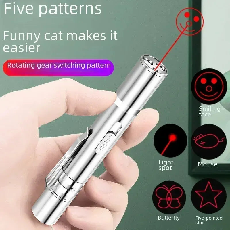 USB Rechargeable Infrared Laser Cat Toy – Interactive Pattern Projection Wand