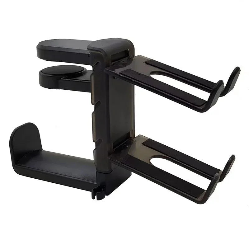 2-in-1 Gaming Headset & Controller Stand - Adjustable Desk Edge Hook Headphone Hanger with Rotating Support