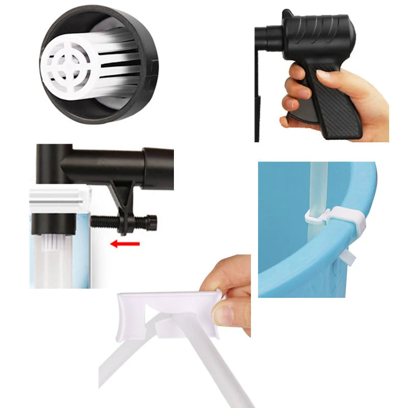 Manual Aquarium Gravel Vacuum Siphon Pump for Water Changes – Sand & Gravel Cleaner with 2m (6.6 ft) Hose