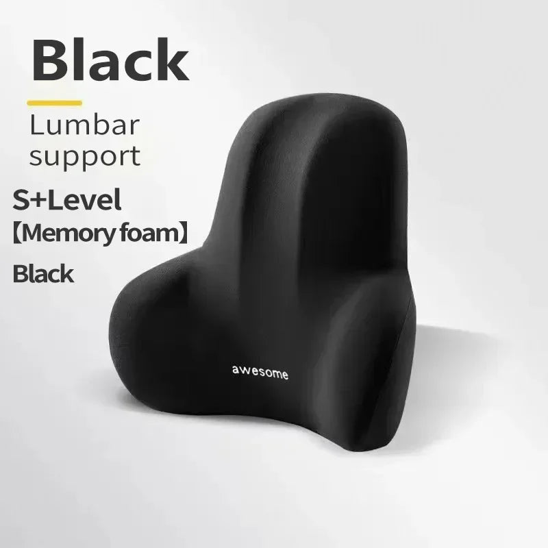 Memory Foam Lumbar Support Cushion for Car, Office & Gaming Chairs | Postpartum Waist Pain Relief Pillow