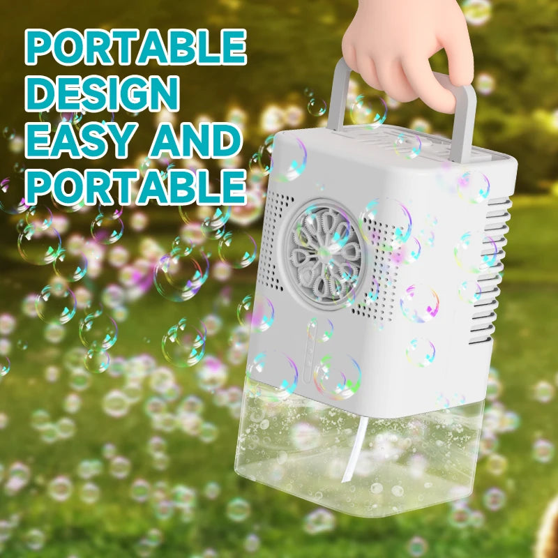 10-Hole Handheld Bubble Machine, Automatic Bubble Gun for Weddings, Parties & Outdoor Fun