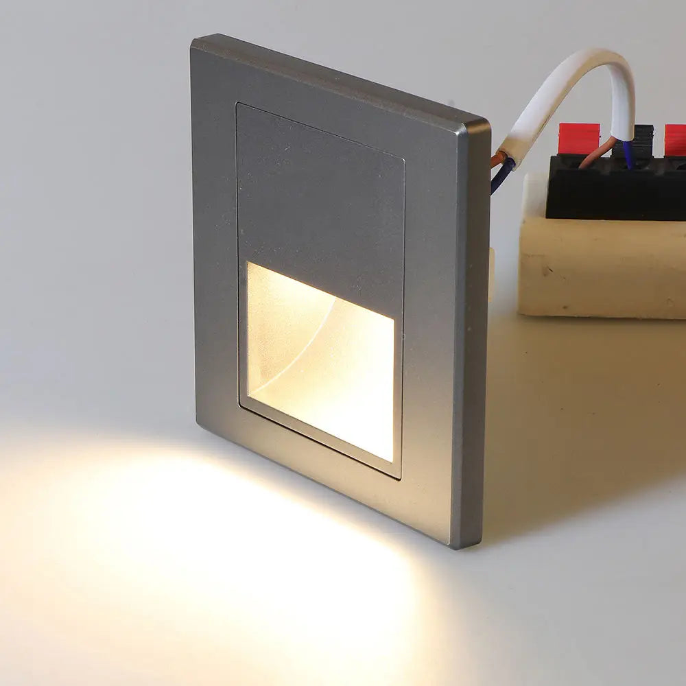 PIR Motion Sensor Recessed LED Night Light 86mm (3.4 in) AC 110-240V for Staircase Bedroom Hallway
