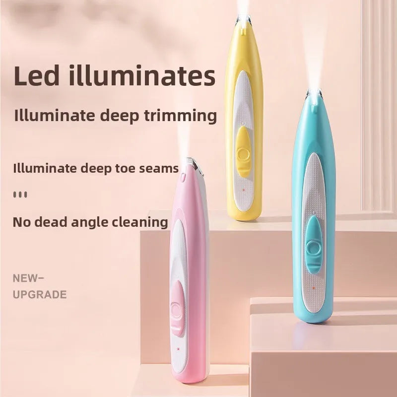 Cordless Dog Grooming Clippers — 18mm (0.71 in) Wide Blade, LED Light & LCD Display, Low-Noise Rechargeable Pet Paw Trimmer