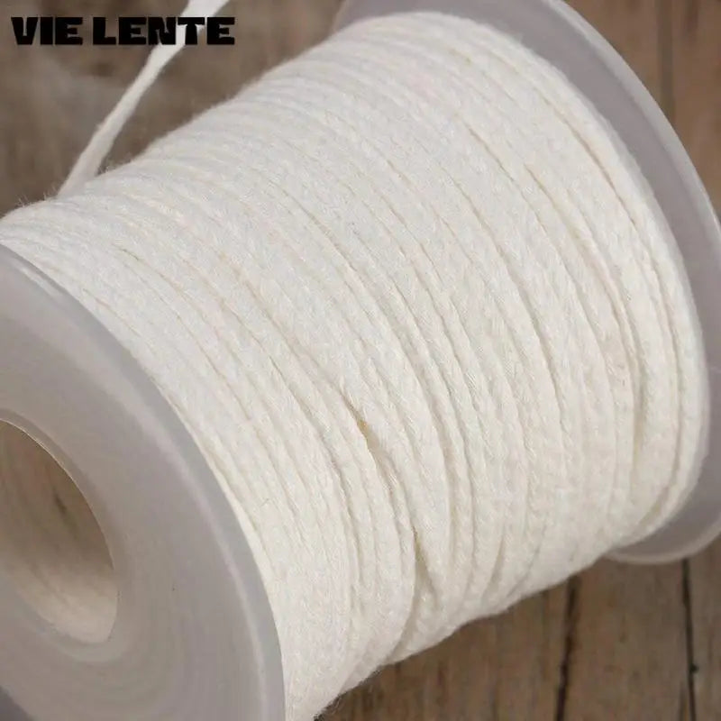 Cotton Candle Wick Roll 200 ft (61 m) White – Woven Wick for DIY Candle Making