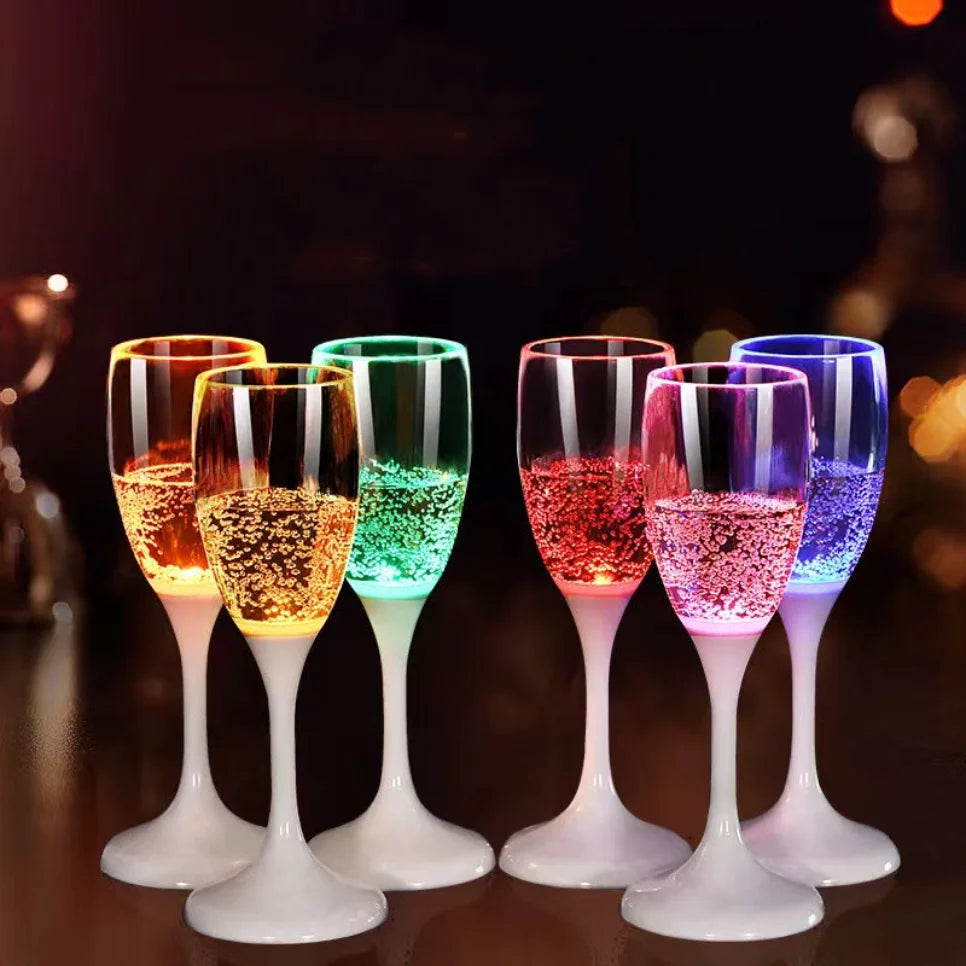 6-Pack LED Light-Up Cups — Multicolor Flashing Wine, Beer & Whiskey Glasses for Parties