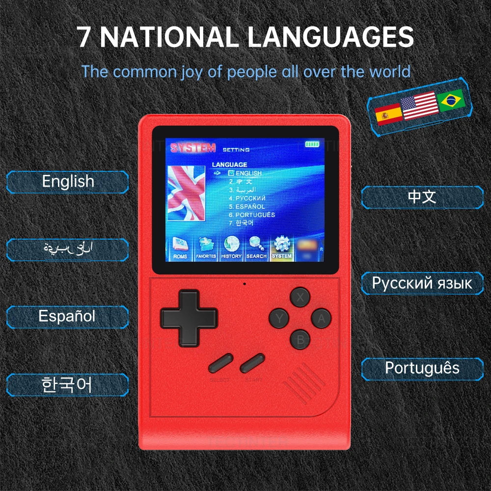 3.0-inch (7.6 cm) Handheld Retro Game Console, 6,000+ Classic Games, Multi-Emulator, AV Output, 2-Player, USB-C