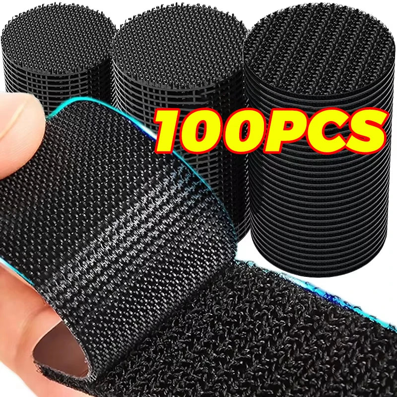 Double-Sided Adhesive Carpet Grips - Strong Residue-Free Non-Slip Rug & Car Floor Mat Pads (Suede + Hook Pairs)