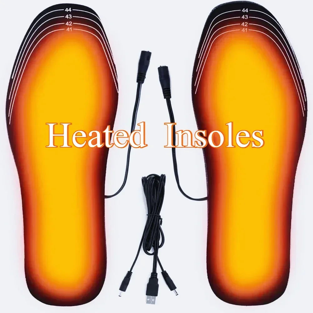 USB Heated Insoles for Shoes – Rechargeable Electric Shoe Warmers, Foot Heating Insoles for Winter Outdoor Sports (One Size)