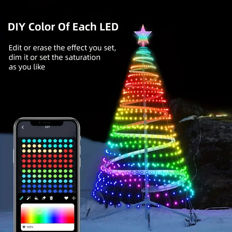 RGBIC USB Bluetooth LED String Lights – Fairy Lights for Christmas Tree, Wedding, Camping & Outdoor Garden Decor