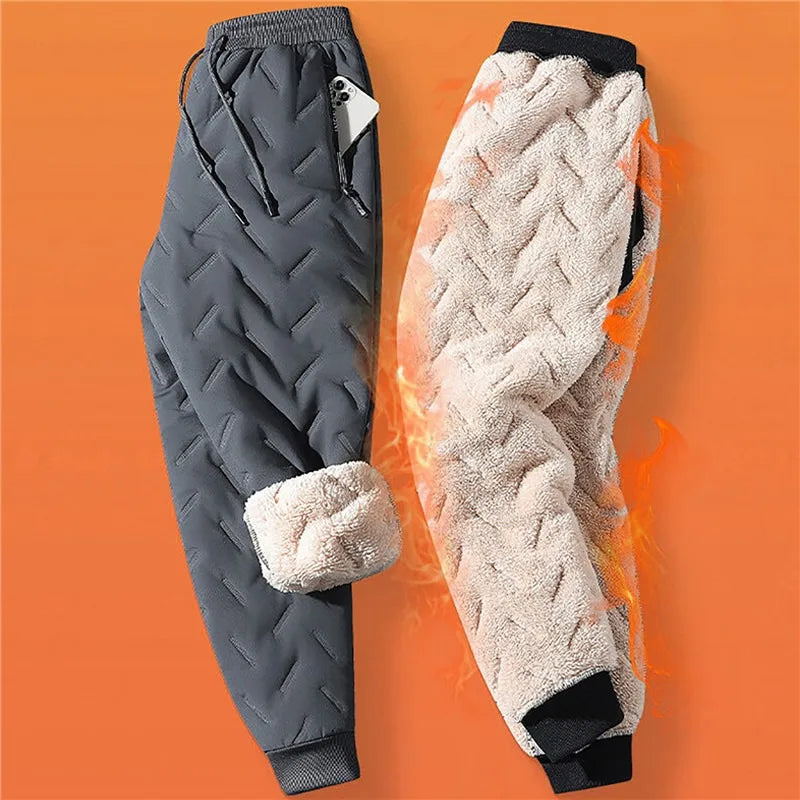 Women's Winter Thickened Plush Straight Drawstring Pants - Warm Fleece Lined Joggers