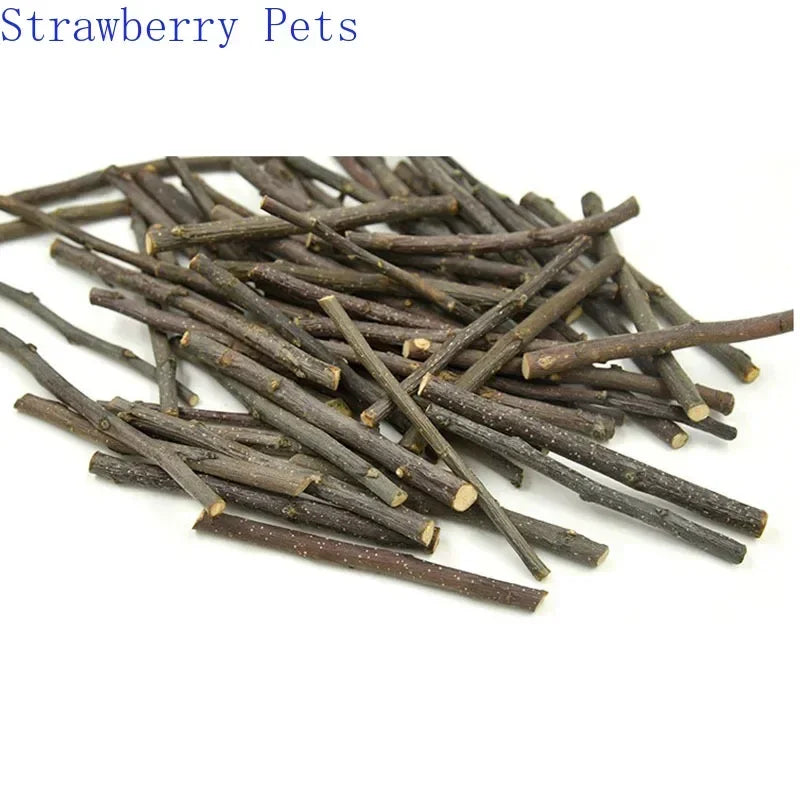 Natural Apple Wood Chew Sticks for Small Pets 5/10/40 Pack - Hamster Rabbit Chinchilla Squirrel Parrot Dental Toy