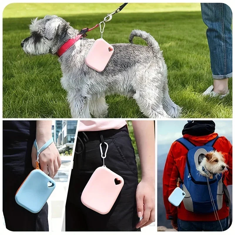 Portable Food-Grade Silicone Dog Treat Pouch — 1.5 Cup (360 ml) Leakproof Hands-Free Training Bag with Belt Clip & Carabiner