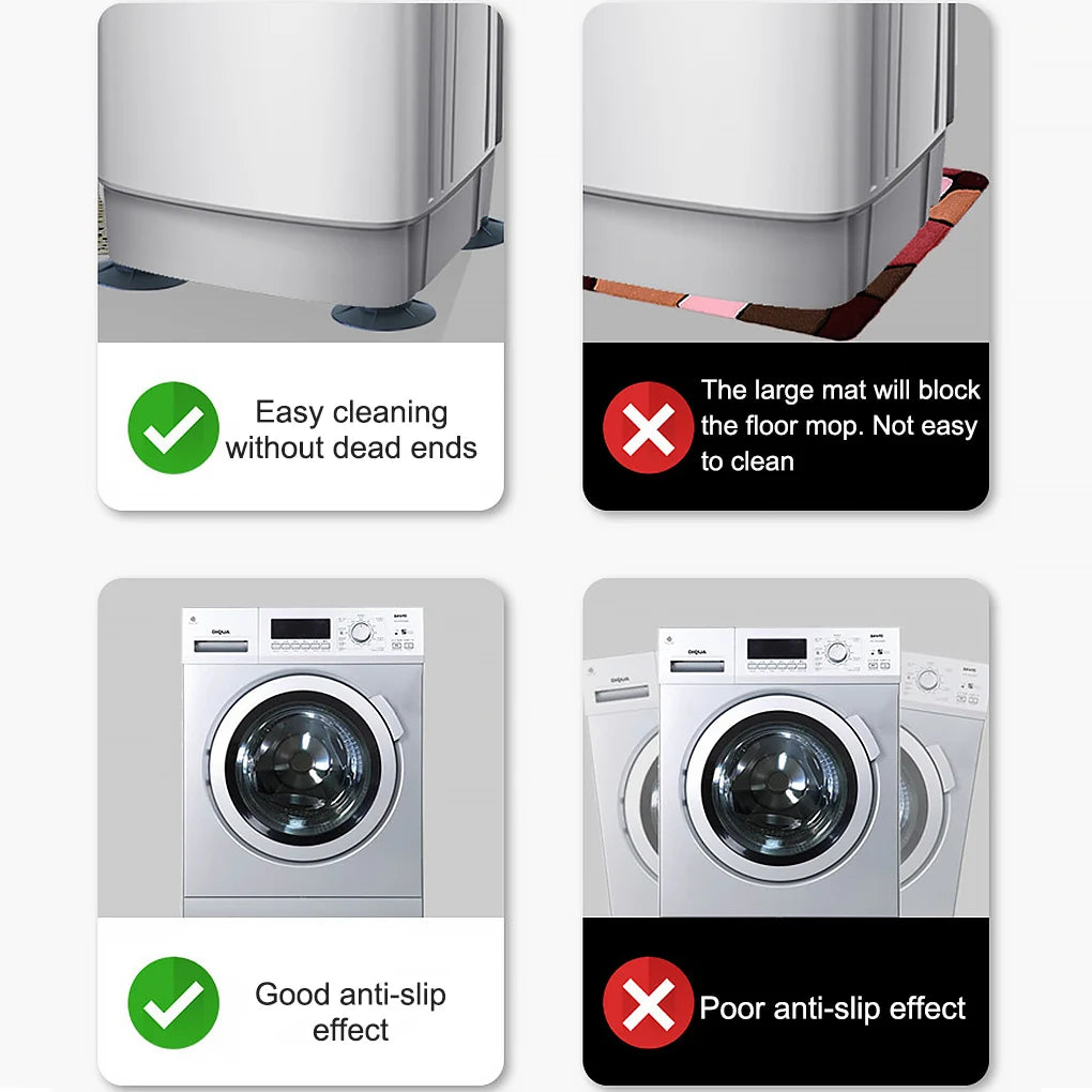4-Pack Anti-Vibration Washing Machine Feet Pads - Rubber Non-Slip Shock Absorbing Dampers