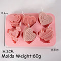 Angel Heart Silicone Mold Heart-Shaped Chocolate Cake Ice Cube Tray for Soap and Candle Making Valentine's Day Gift