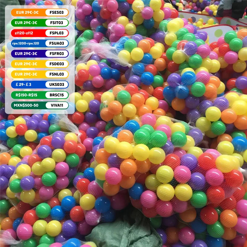 100-Pack 2.2 in (55 mm) Colorful Plastic Ocean Balls — Soft Non-Toxic Pool & Ball Pit Toys for Kids
