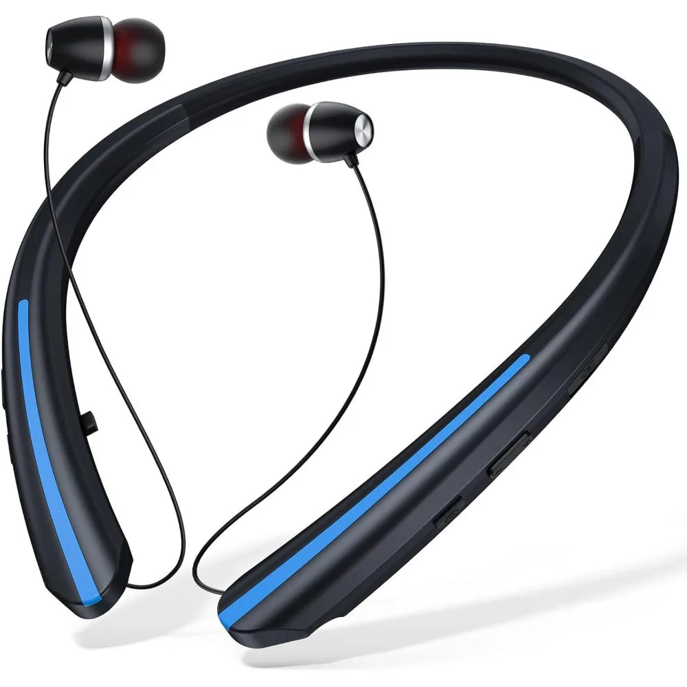 Noise Cancelling Neckband Earphones Bluetooth 5.0 - Wireless In-Ear Headset with Active ANC & In-Line Controls