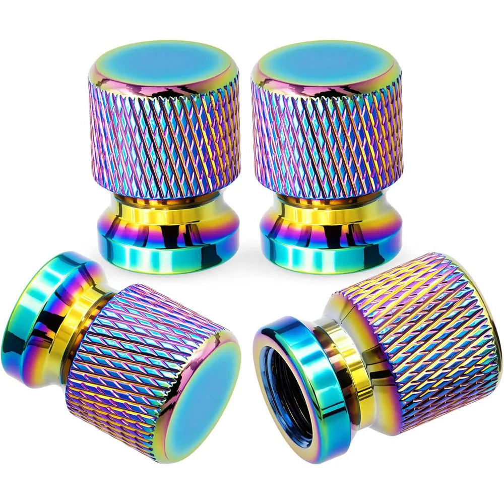 Aluminum Tire Valve Stem Caps 16 x 12mm (0.63 x 0.47 in) Universal 8mm Thread - Metal Valve Caps for Car Bike SUV Truck