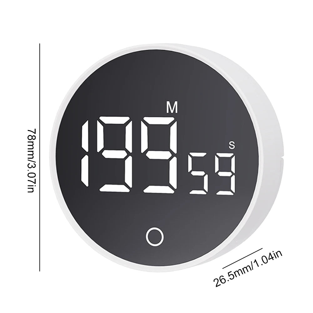 Magnetic Digital Kitchen Timer, Large LED Display, Countdown & Count-Up Alarm, Adjustable Magnetic Stand