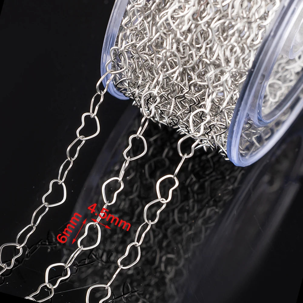 1 Meter (39.4 in / 3.28 ft) Stainless Steel Flower Clover Chain for DIY Necklace Bracelet Jewelry Making Accessories No Fade