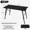 Folding IGT Camping Table — Lightweight Aluminum Roll-Up Backpack Table with Adjustable Legs for BBQ & Outdoor (95×45×38–55 cm / 37.4×17.7×15–21.7 in)