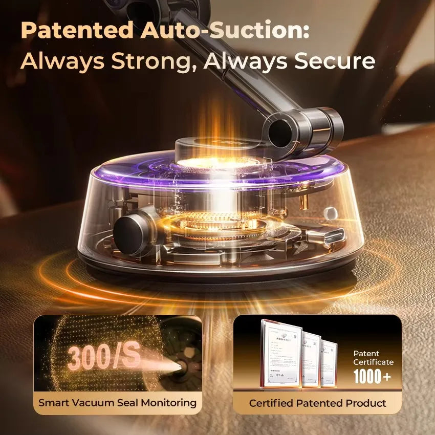 Electric Vacuum Magnetic Car Phone Mount – 360° Rotation, 4-Axis Adjustable Dashboard & Windshield Phone Holder