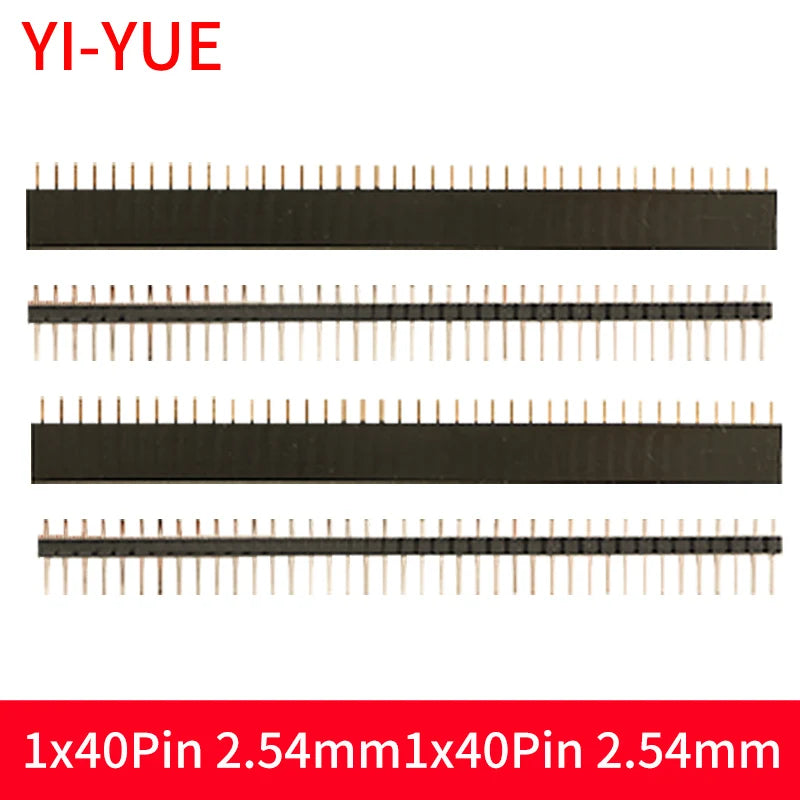 40-Pin 2.54mm Single-Row Pin Header Connector Kit - 10 Female & 10 Male