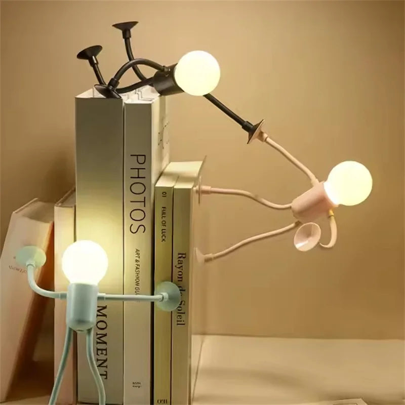 Mini Poseable Athlete Night Light with Suction Cup - Battery-Operated One-Touch Desk & Nursery Lamp