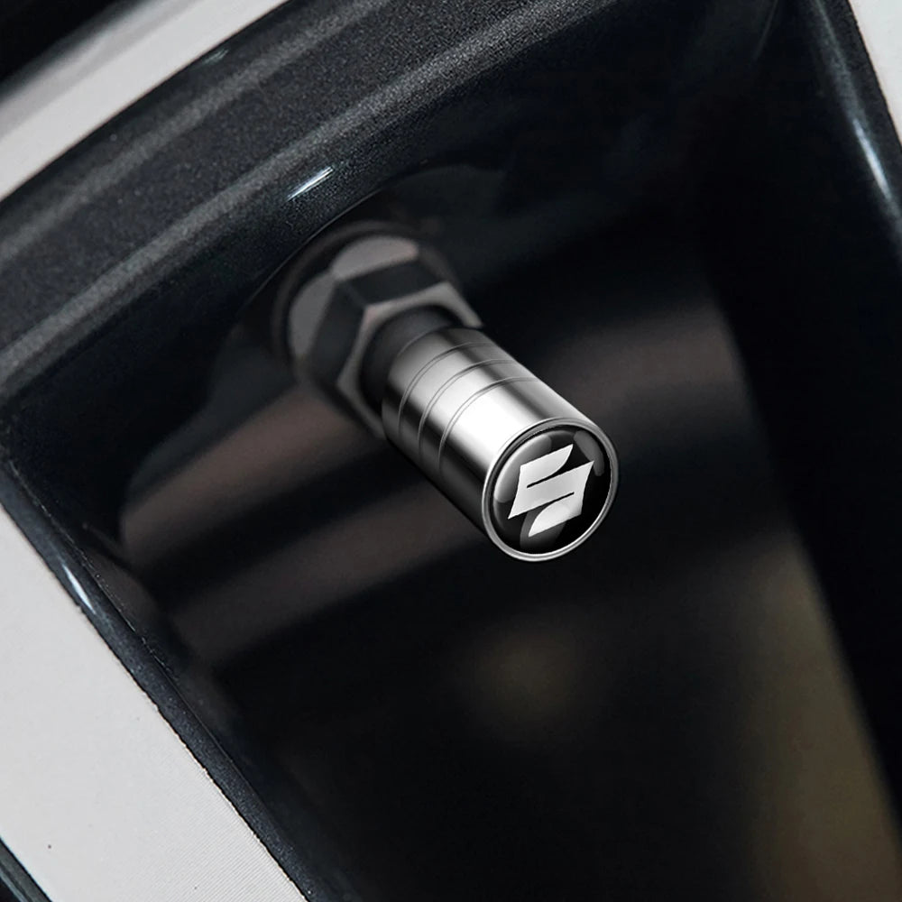 4-Pack Aluminum Tire Valve Stem Caps – Universal Metal Wheel Air Valve Covers