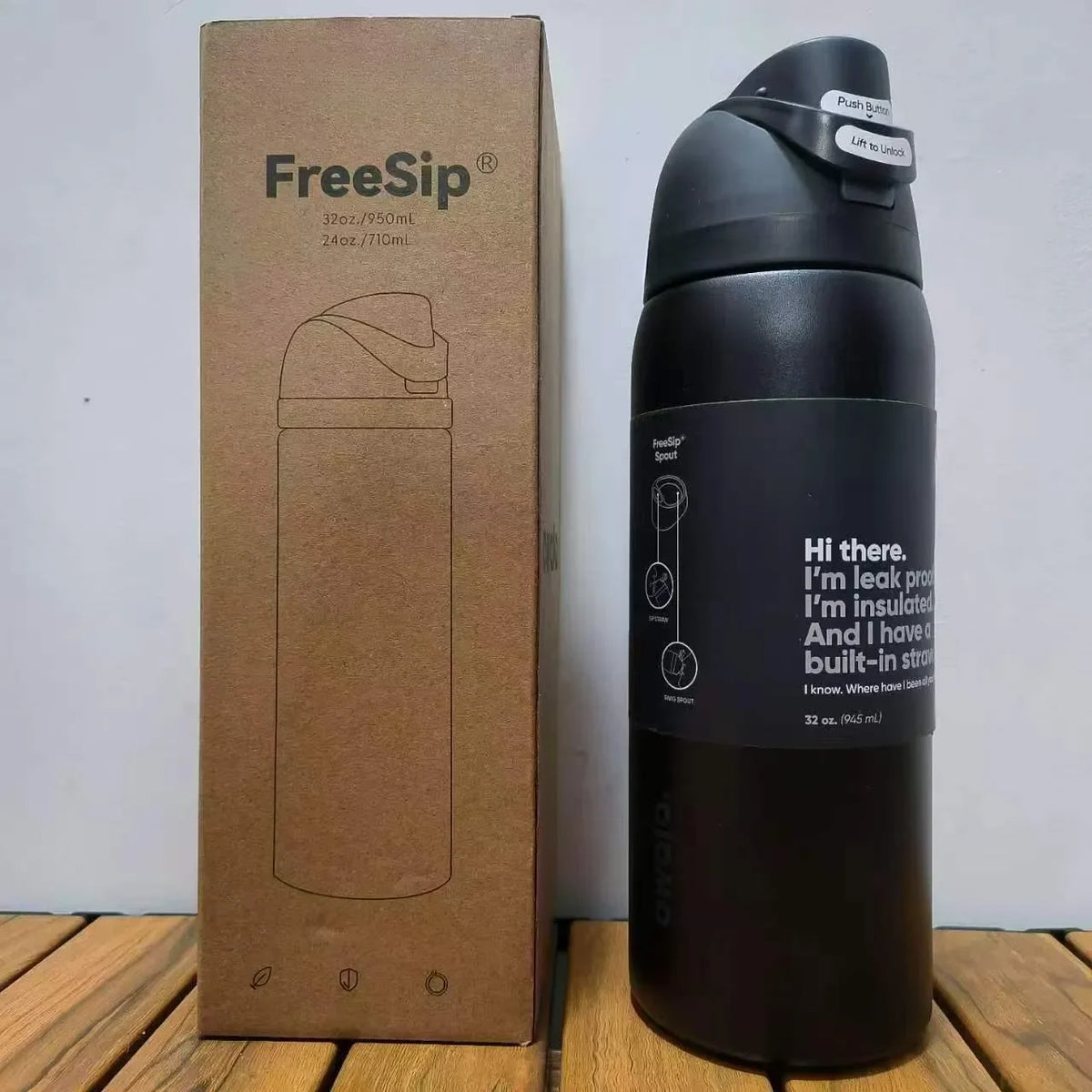 32oz (946ml) Stainless Steel Insulated Sports Water Bottle – Portable Vacuum Thermos, Football/Soccer Design