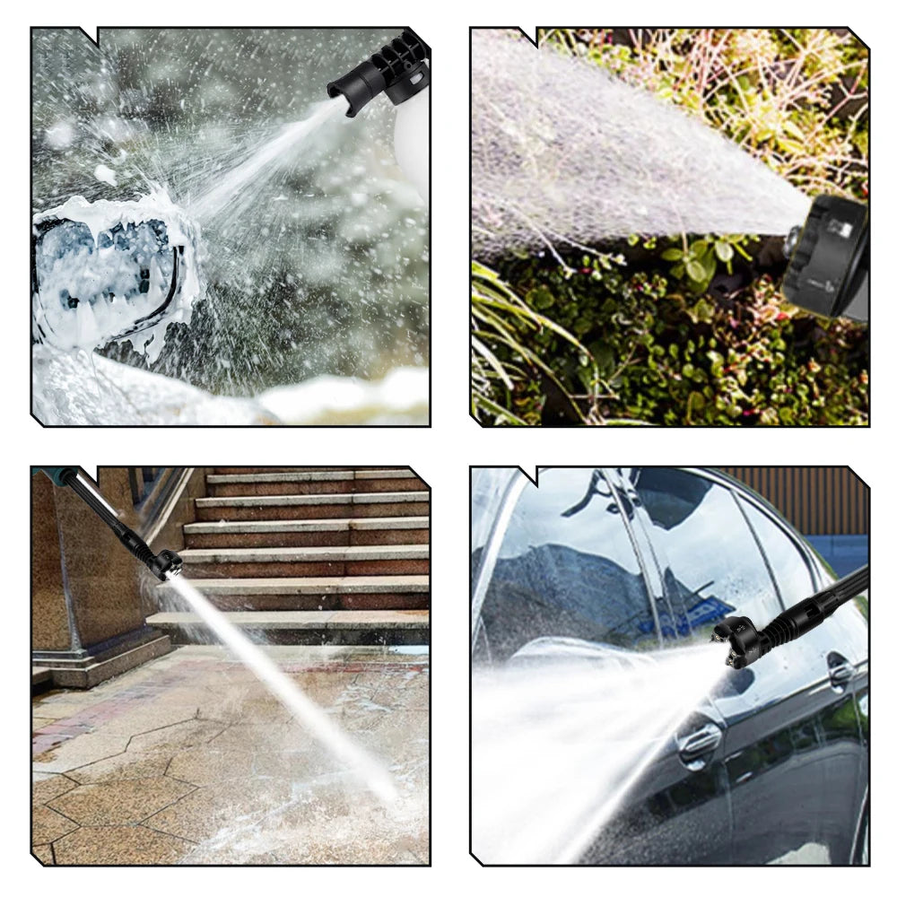 200 Bar (≈2900 PSI) Brushless Cordless High-Pressure Car Washer Gun - 6-in-1 Nozzle, 18V Battery Compatible, 5 m (16.4 ft) Hose