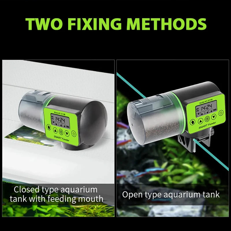 Smart Automatic Fish Feeder with Digital Timer, Electric Aquarium Food Dispenser, 200ml