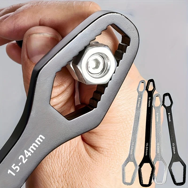 Universal Double-Ended Self-Tightening Ratchet Wrench Spanner 3–17mm (0.12–0.67 in)