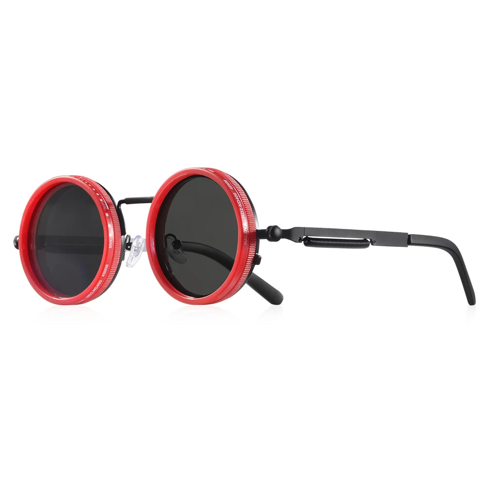 Polarized Round Sunglasses with Adjustable 9-Level ND Dimming UV400 Unisex Retro Fishing Outdoor Shades