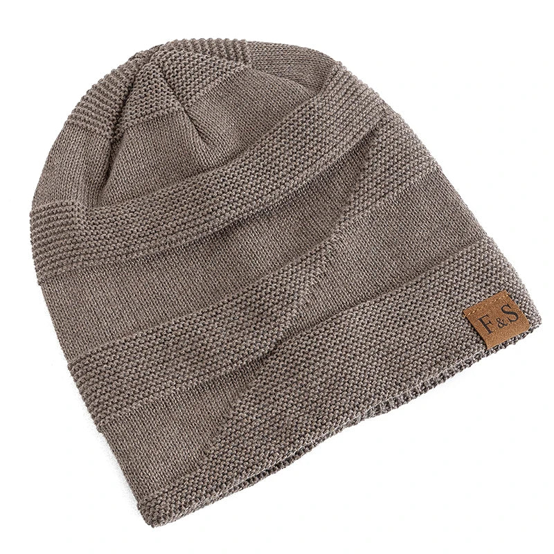 Unisex Fur-Lined Slouchy Winter Beanie – Warm Knit Hat for Men & Women