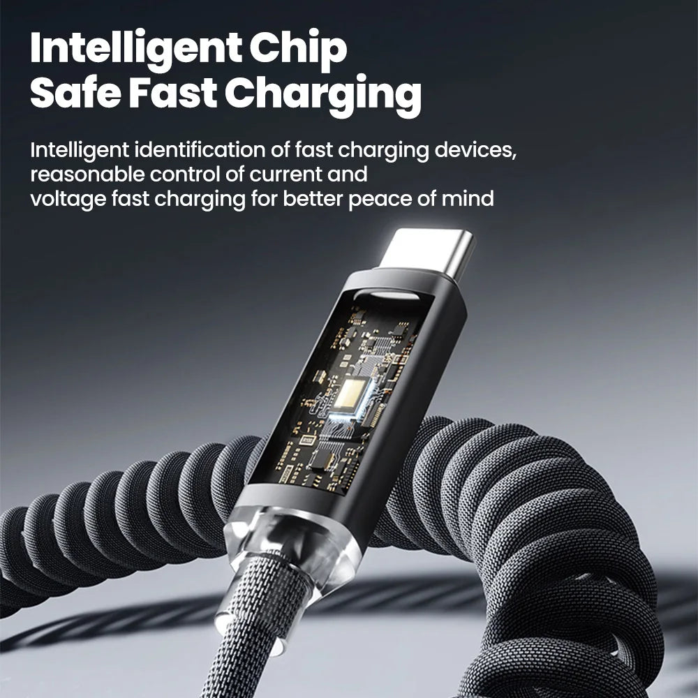 120W Retractable USB-A to USB-C Fast Charging Cable view 2