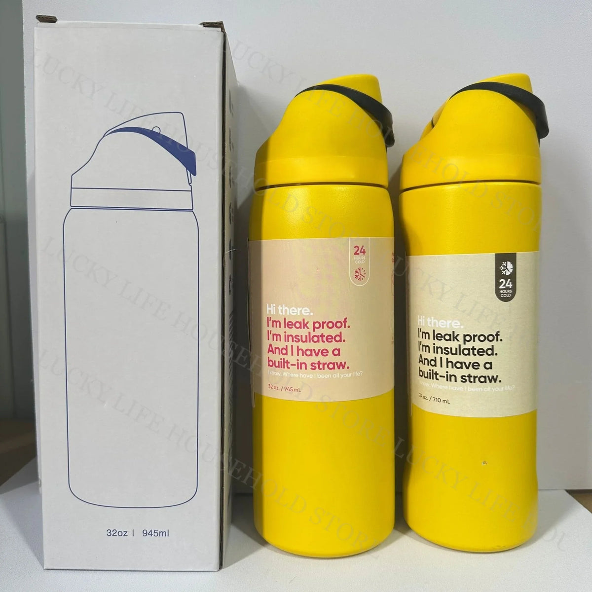 32oz (946ml) Stainless Steel Insulated Sports Water Bottle – Portable Vacuum Thermos, Football/Soccer Design